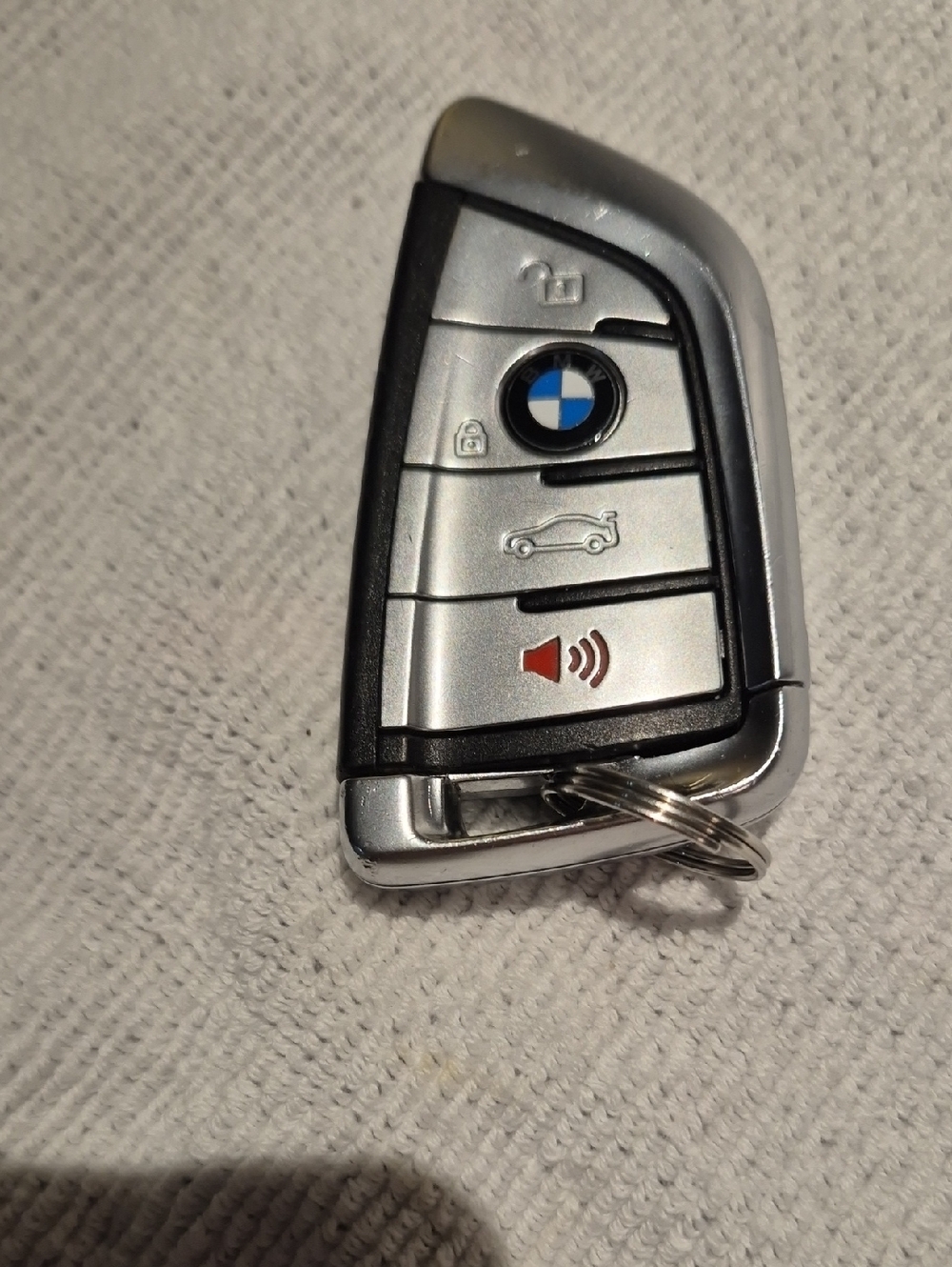 BMW Silver and Black Remote Key with Blue Logo